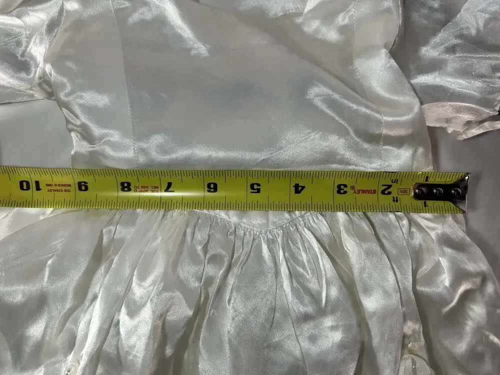 Small satin christening gown or wedding costume has condition issues READ